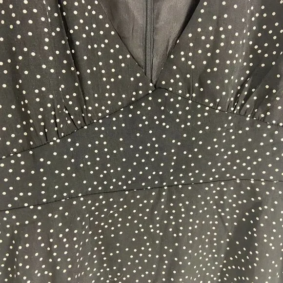 Showpo. Worlds Away Black White Polka Dot Ruffle Mini Dress NWT Womens 16 - Picture 5 of 8